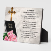 Bibel und Rose - Plakette für das Töchtergedicht Fotoplatte (Seite)