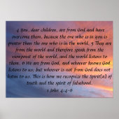 Bibel Vers 1 John 4:4-6 Poster (Vorne)