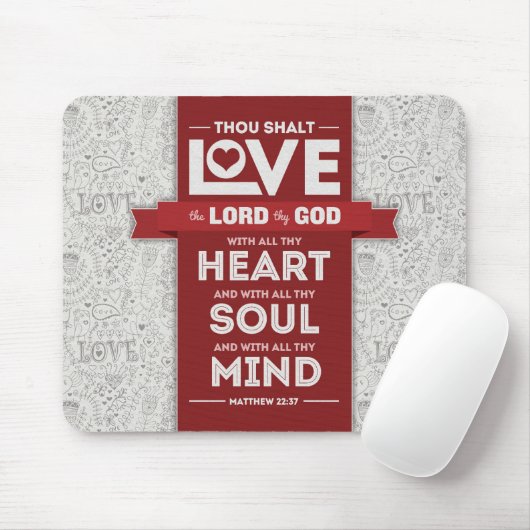 Bibel-Vers 22:37 des Liebe-Gottes Mousepad - (Mit Mouse)