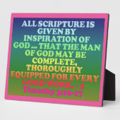 Bibel Vers 2 Timothy 3:16-17. Fotoplatte (Seite)
