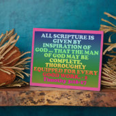 Bibel Vers 2 Timothy 3:16-17. Fotoplatte (Seite)