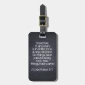 Bibel-Vers 5:17 mit 2 Korinthern Gepäckanhänger (Vorderseite vertikal)