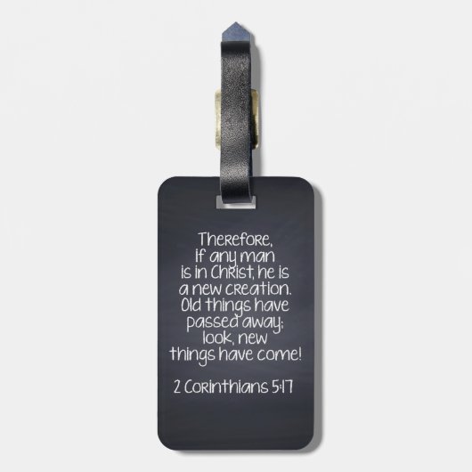 Bibel-Vers 5:17 mit 2 Korinthern Gepäckanhänger (Rückseite vertikal)