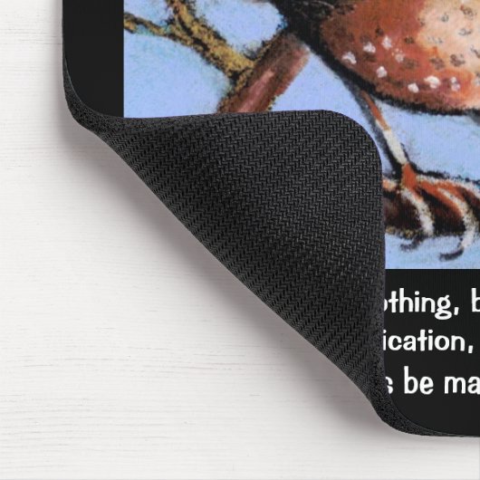 BIBEL-VERS, ANGST.  ZAUNKÖNIG, VOGEL-GRAFIK MOUSEPAD (Ecke)