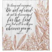 Bibel Vers Beige Blumenduschvorhang Duschvorhang (Vorderseite)