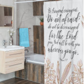 Bibel Vers Beige Blumenduschvorhang Duschvorhang