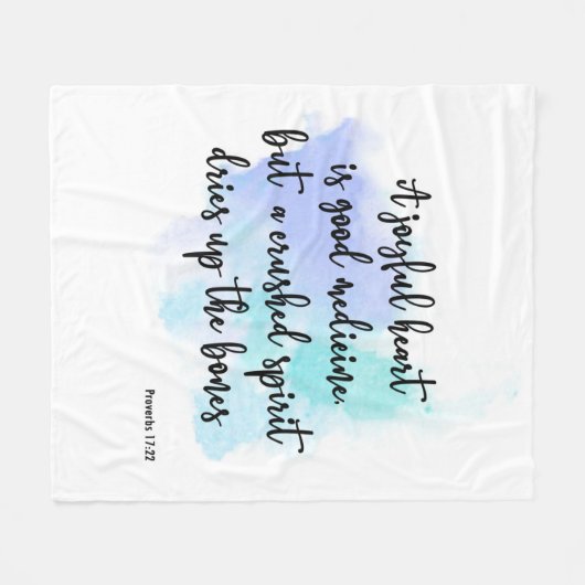 Bibel Vers Blue Brush Fleece Blanket (Vorderseite (Horizontal))