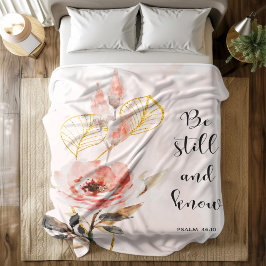 Bibel Vers Blütenpsalm 46 Vlies-Decke Fleecedecke