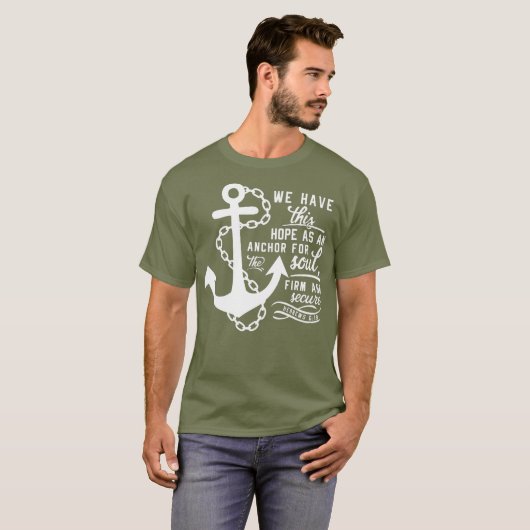 Bibel Vers Christlich Anchor Hebrews 619 Hoffnung  T-Shirt (Vorne ganz)