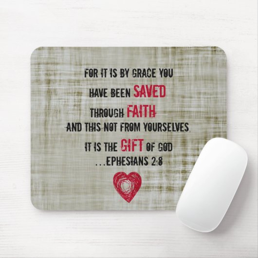 Bibel-Vers Ephesians 2:8 Mousepad (Mit Mouse)
