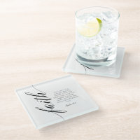 Bibel Vers Faith Scripting Glass Untersetzer