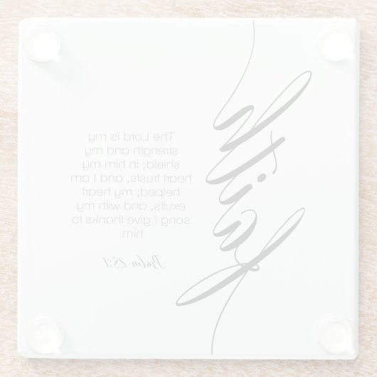 Bibel Vers Faith Scripting Glass Untersetzer (Rückseite)