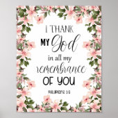 Bibel Vers Floral Philippians Wall Art Poster (Vorne)
