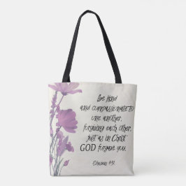 Bibel Vers Floral Tote Bag Tasche