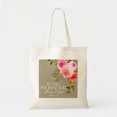 Bibel Vers Floral Tote Bag Tragetasche (Vorne)