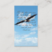 Bibel-Vers, Flügel als Eagles christlich Visitenkarte (Rückseite)