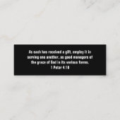 Bibel-Vers-Freiwillig-Anerkennungs-Geschenk Mini Visitenkarte (Rückseite)