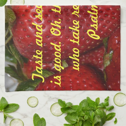 Bibel-Vers-Geschirrtuch - Psalm-34:8 Geschirrtuch (Gefaltet)