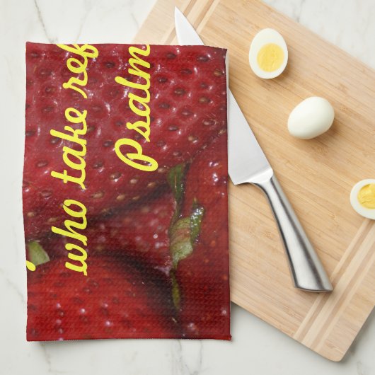 Bibel-Vers-Geschirrtuch - Psalm-34:8 Geschirrtuch (Viertel Falte)