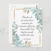 Bibel Vers-Grün-Kranzschrift Postkarte (Vorne/Hinten)