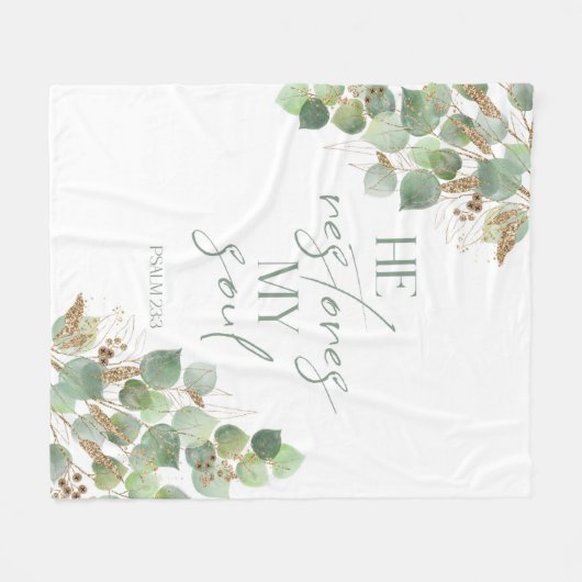 Bibel Vers Grüne Psalm Vlies Decke (Vorderseite (Horizontal))