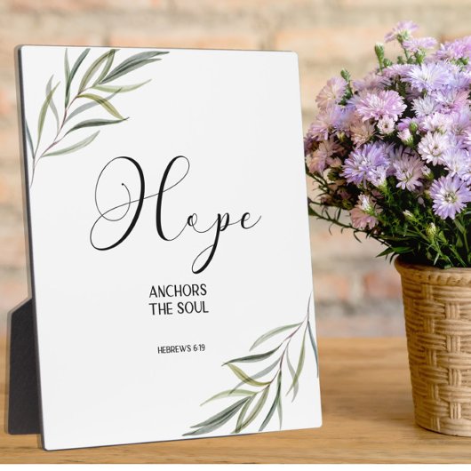 Bibel Vers Hebrews Blätter Scripting Plaque Fotoplatte