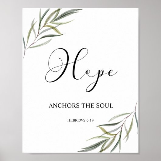 Bibel-Vers-Hebrews-Blätter-Skript Poster (Vorne)