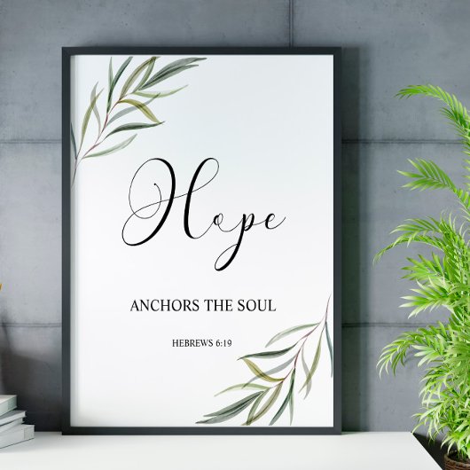 Bibel-Vers-Hebrews-Blätter-Skript Poster