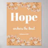 Bibel Vers Hebrews Light Terracota Floral Poster (Vorne)