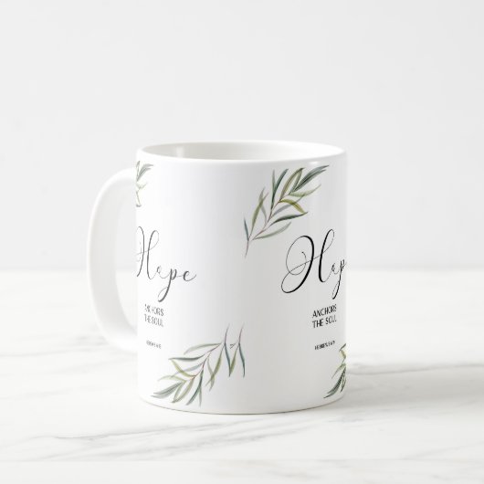 Bibel Vers Hebrews verlasst Schrift Kaffeetasse (Vorderseite Links)