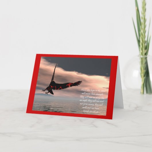 Bibel-Vers-Jesaja-40:28 - 31 mit Eagle Karte (Vorderseite)