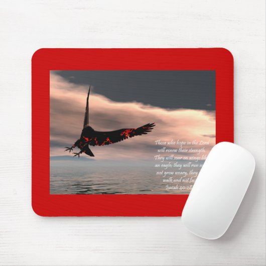 Bibel-Vers-Jesaja-40:28 - 31 mit Eagle Mousepad (Mit Mouse)