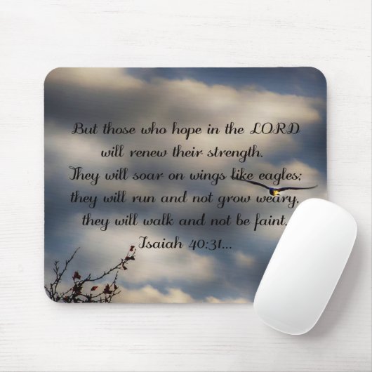 Bibel-Vers-Jesaja-40:31 Mousepad (Mit Mouse)