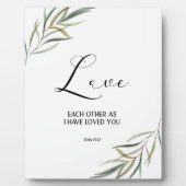 Bibel Vers John verlasse Schrift Plaque Fotoplatte (Vorderseite)