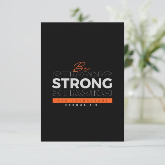 Bibel Vers Joshua 1:9 Einladung (Stehend Vorderseite)