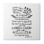 Bibel-Vers-Joshua-1:9 Fliese (Vorderseite)