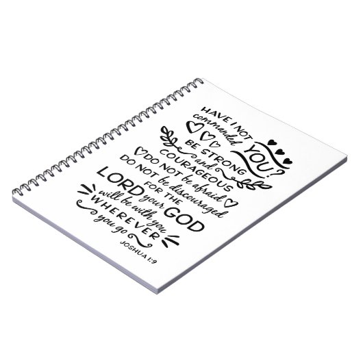 Bibel-Vers-Joshua-1:9 Notizblock (Linke Seite)