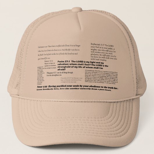 Bibel-Vers-Kappe Truckerkappe (Vorderseite)