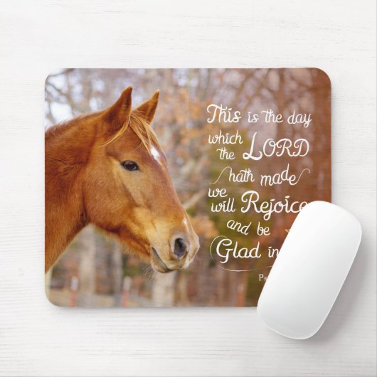 Bibel-Vers-Kastanien-Pferd Mousepads des Psalm-118 (Mit Mouse)