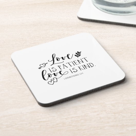 Bibel Vers Korinthians-Schrift Hard Plastic Getränkeuntersetzer (Linke Seite)