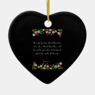 Bibel-Vers-Kunst - Galatians 5:1 Keramik Ornament