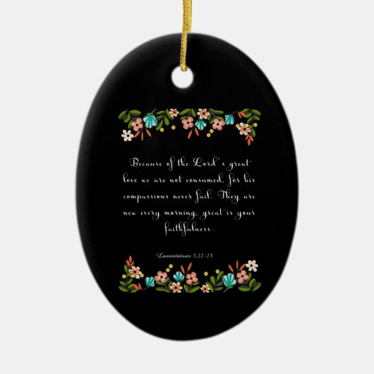 Bibel-Vers-Kunst - Wehklage-3:22 - 23 Keramikornament (Vorne)