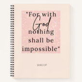 Bibel Vers luke 1:37 Spiralnotebook Notizblock (Vorderseite)