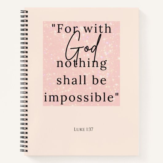 Bibel Vers luke 1:37 Spiralnotebook Notizblock (Vorderseite)