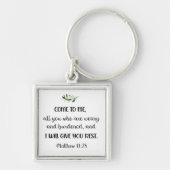 Bibel Vers Matthew Square Olivenbäume Schlüsselanh Schlüsselanhänger (Vorne)