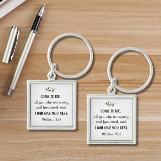 Bibel Vers Matthew Square Olivenbäume Schlüsselanh Schlüsselanhänger