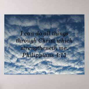 Bibel-Vers Philippians 413 Plakat, Wolkenplakat Poster