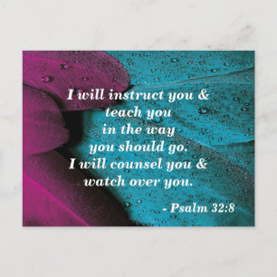 Bibel-Vers-Postkarte Psalm 32:8 Lehre mich Postkarte