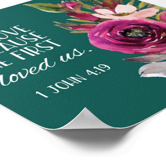 Bibel Vers Psalm Blumenschrift Poster (Ecke)