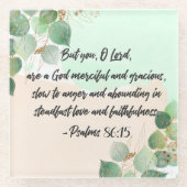 Bibel Vers Psalm Grüne Schrift Glas Untersetzer (Vorderseite)
